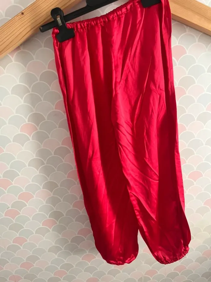 Pantalon effet soie rouge déguisement - photo numéro 3