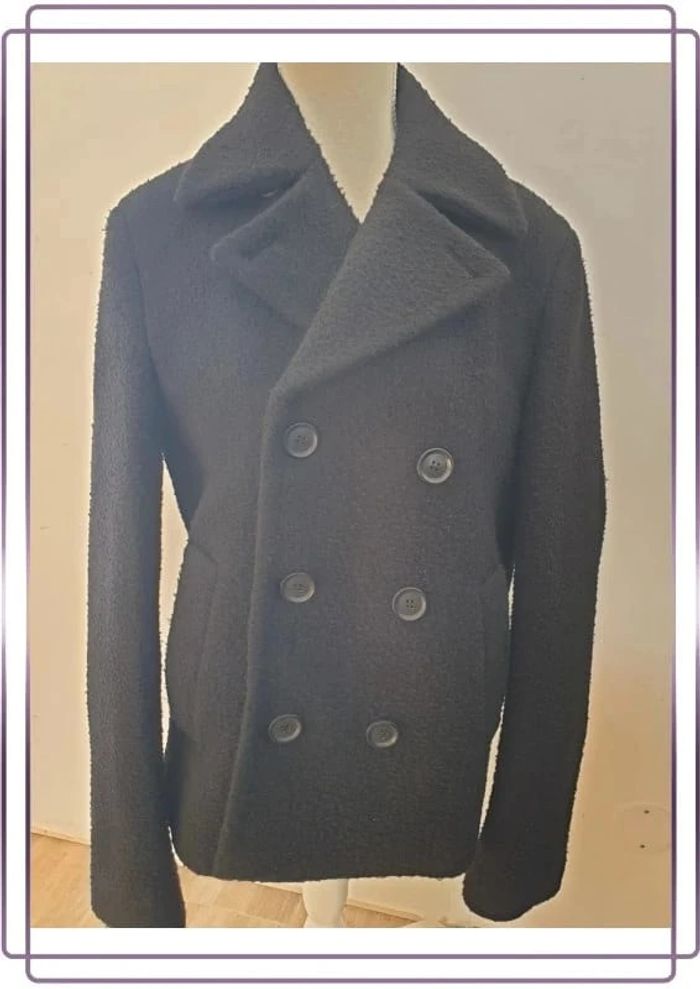 Manteau 70% Laine, neuf avec étiquette All Saints noir, taille 36 eds peacoat - photo numéro 2