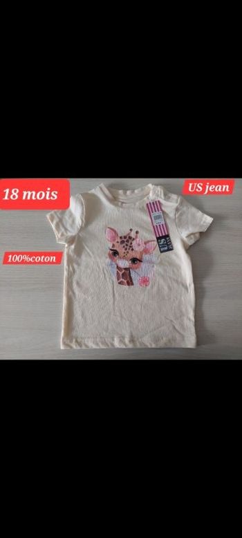 T-shirt manches courtes filles 18mois