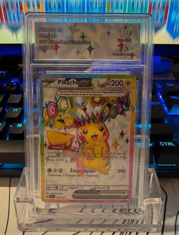 Carte Pokémon Pikachu Ex 219/191 Grade 10 Collection Aura - FR