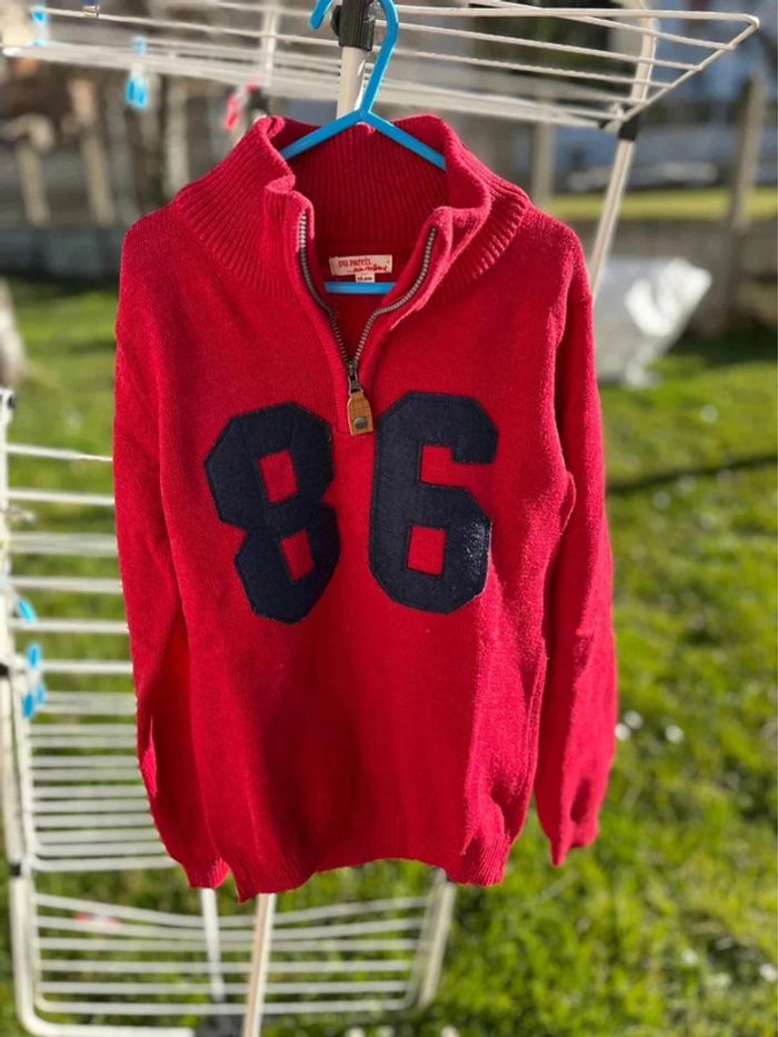 Pull camionneur DPAM 10 ans rouge - photo numéro 2