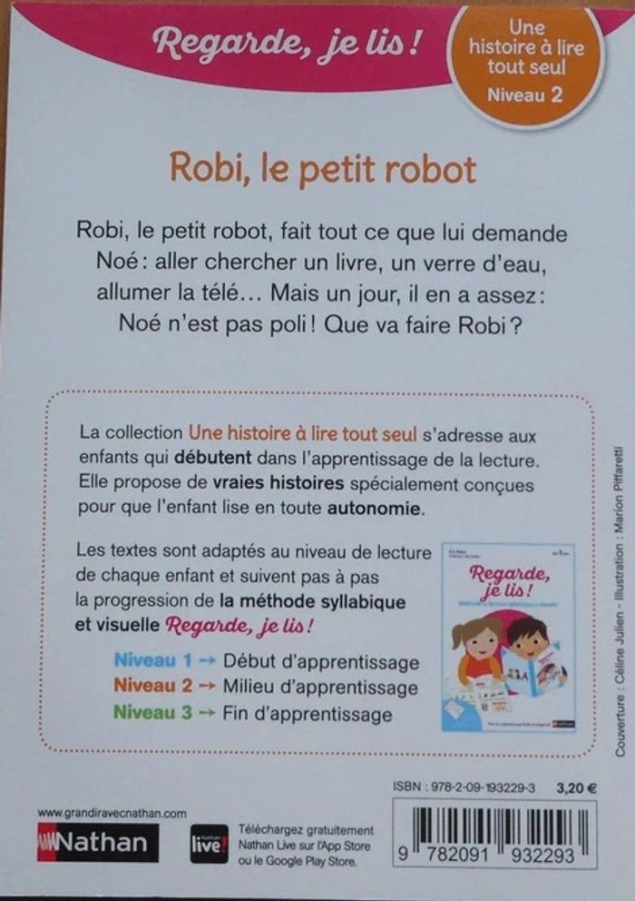 "Robi le petit robot" livre CP - photo numéro 2