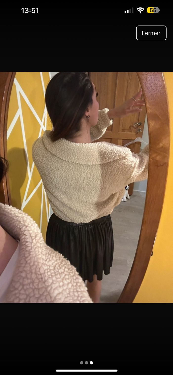 Veste courte beige avec poche - photo numéro 3