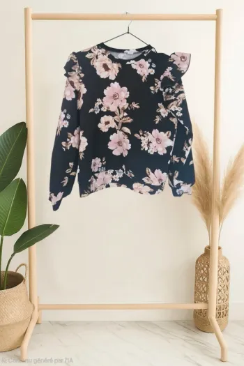 👧 Pull léger • fleurs