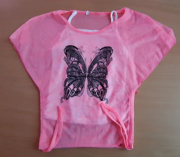 Tee shirt papillon orange