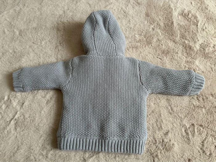 Gilet tricot intérieur fourrure ultra doux gris 1/3 mois neuf - photo numéro 6