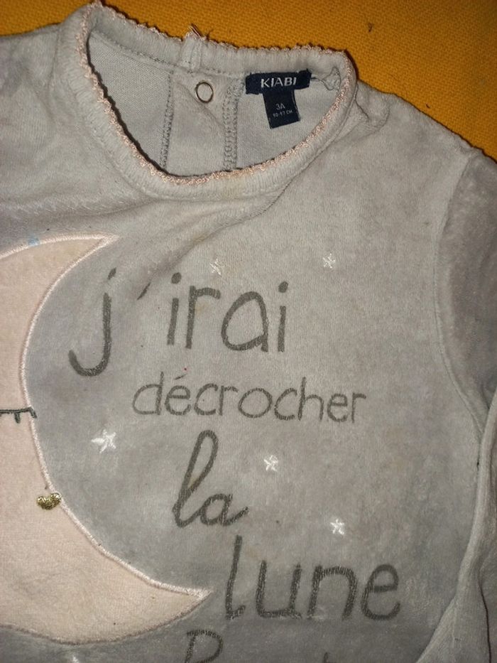 Belle grenouillère 2 a 3 ans grise lune type velours - photo numéro 3