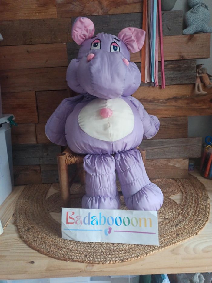 Peluche jumbo love puffalump hippopotame tbe