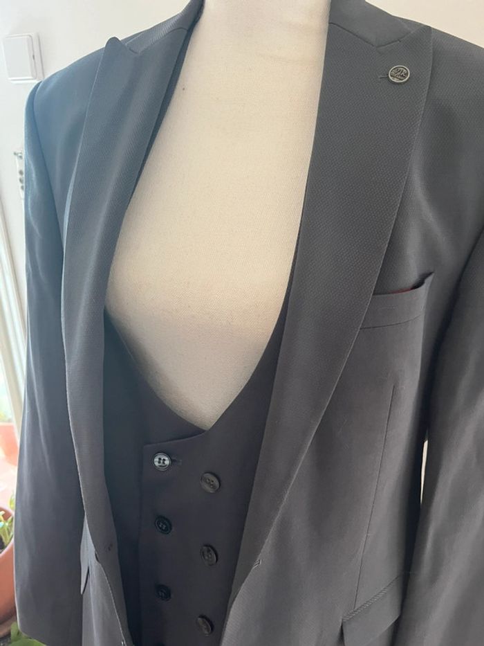 Costume homme 3 pièces gris chic mariage cérémonie fête taille 54/46 - photo numéro 2