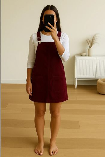 Robe salopette velours côtelé Denim & Co