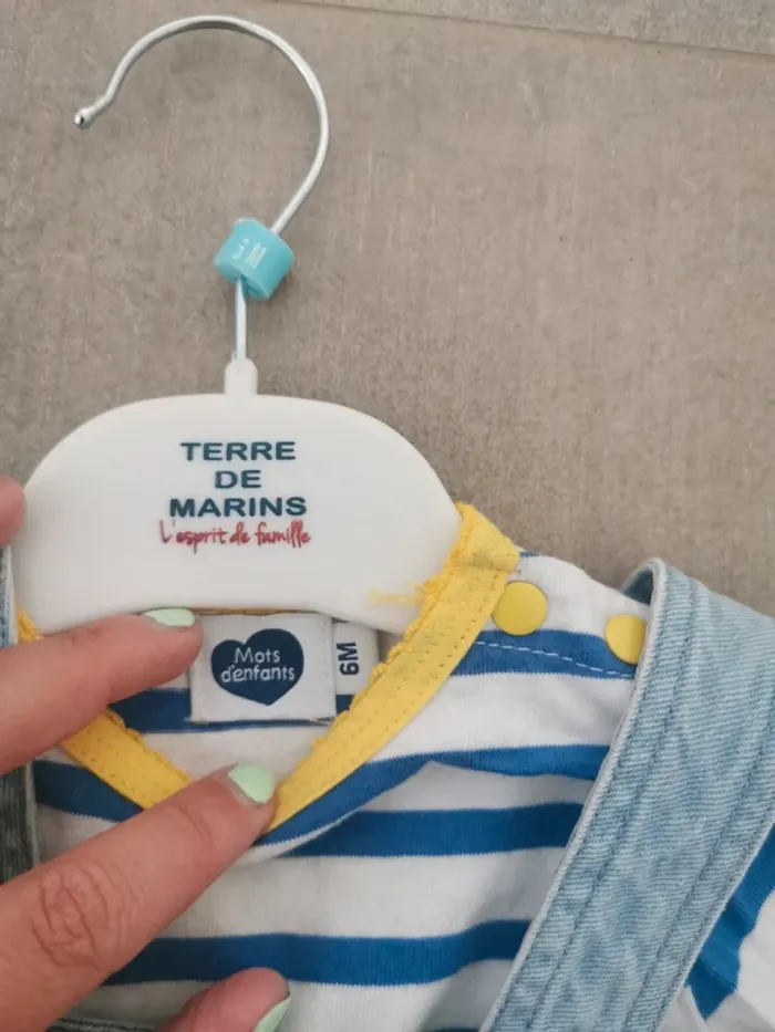Robe en jean + sous pull marinière - photo numéro 2