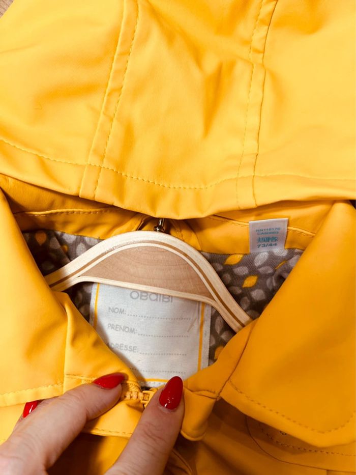 Taille 12 mois parka fille Obaibi jaune gris 🎀 - photo numéro 4