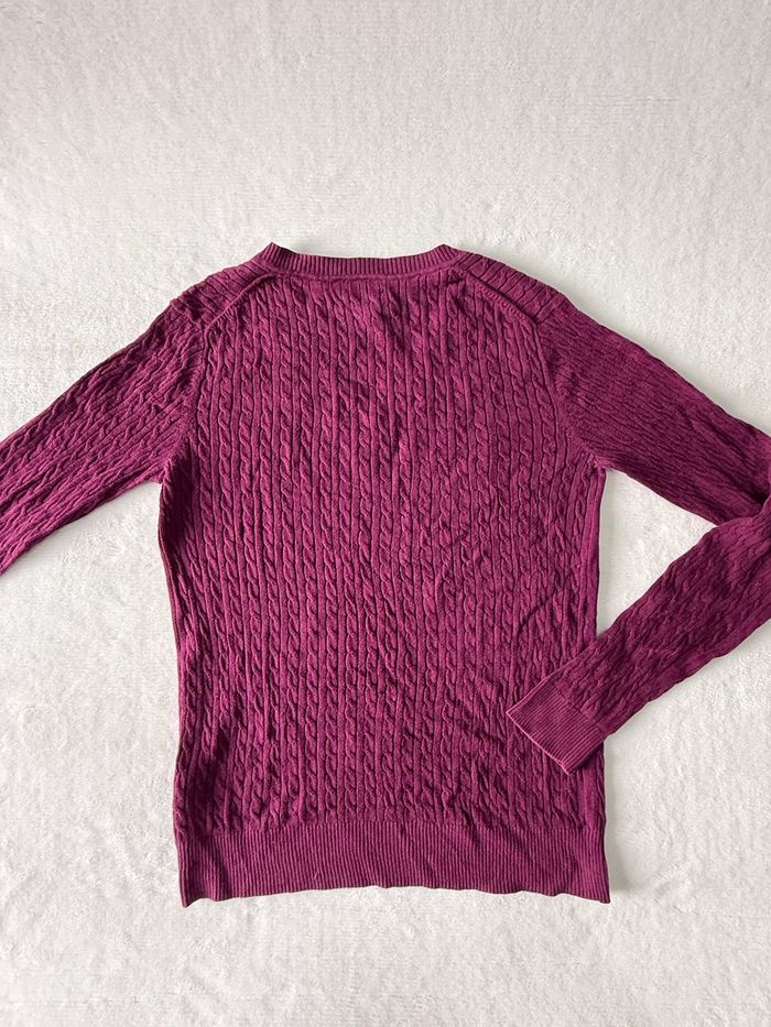 Pull torsadé tommy Hilfiger violet pourpre pour femme taille M - photo numéro 5