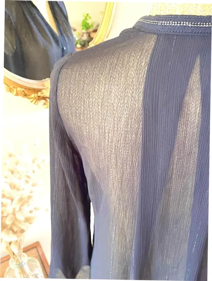 Sublime blouse chemise manche longue noir fluide Zara taille XS - photo numéro 16