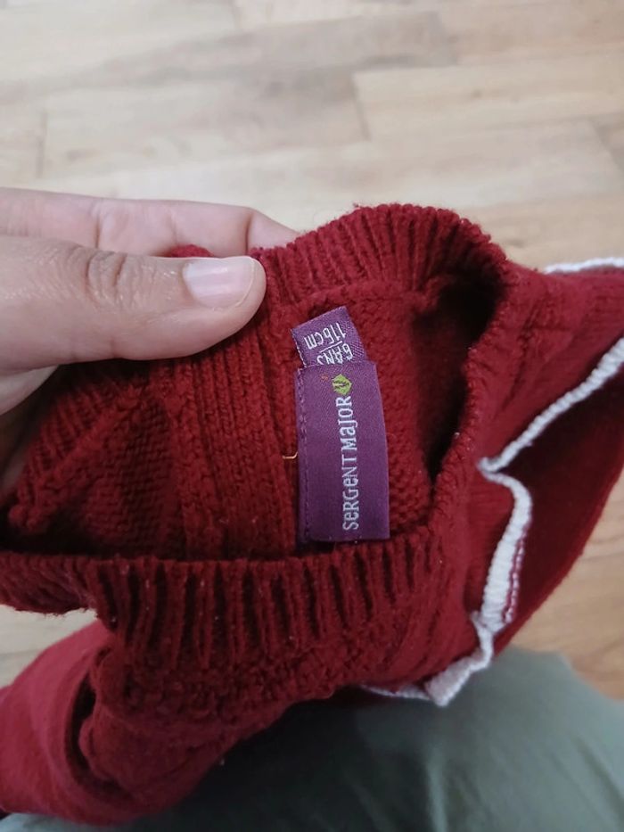 Pull bordeaux fille 6 ans sergent major - photo numéro 3
