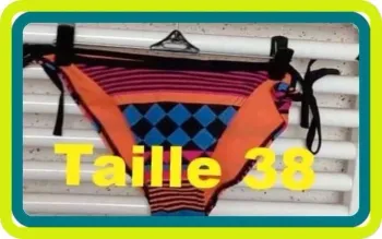 Bas de  maillot de  bain  orange  violet  rose  noire  Oxylane Taille  38