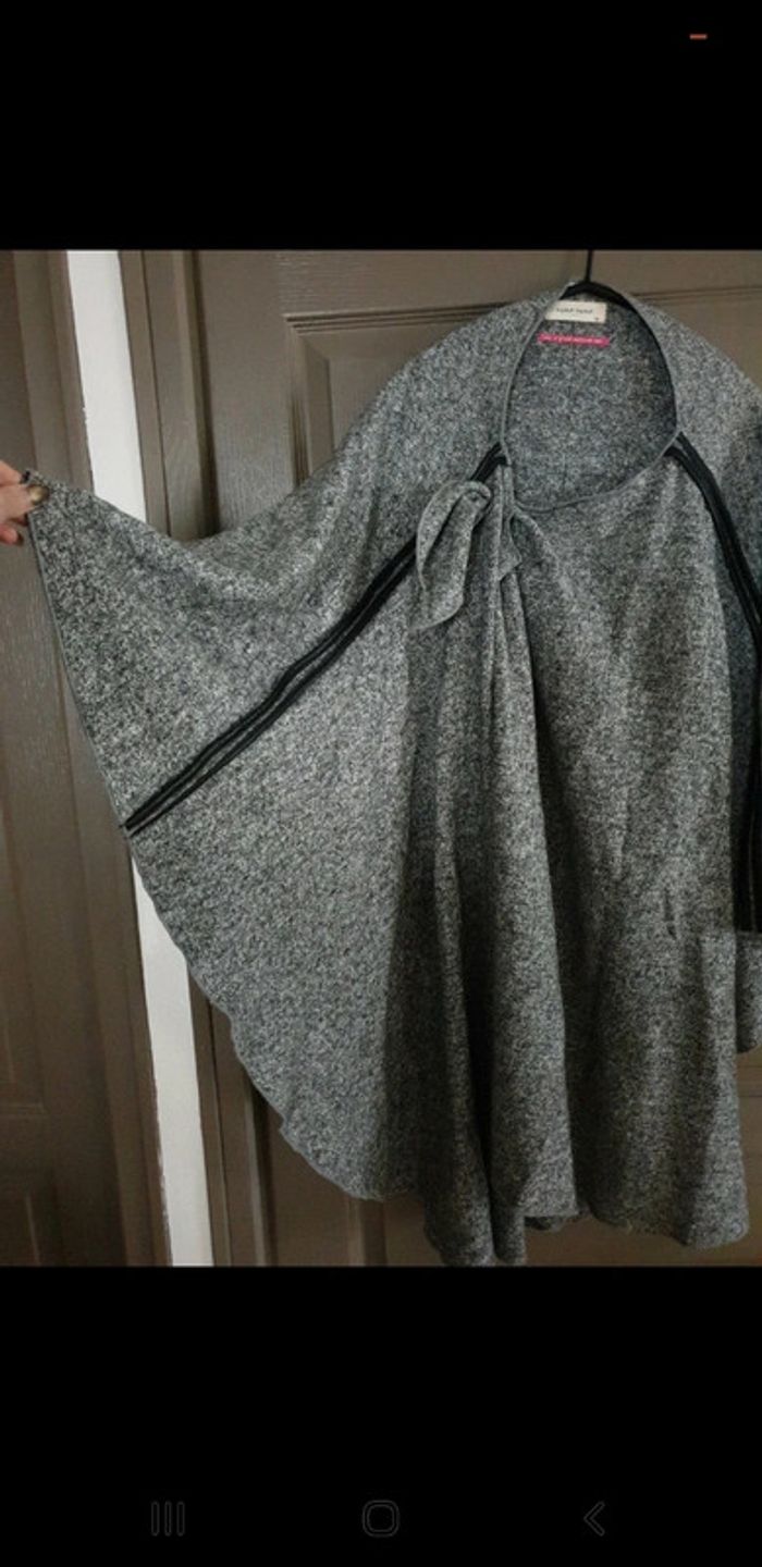 Poncho "Naf Naf" gris moucheté - photo numéro 8