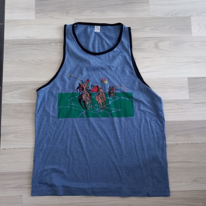 Débardeur homme bleu imprimé vintage taille L