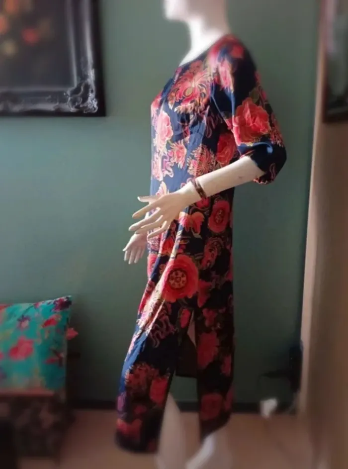 Robe longue fleurie L - photo numéro 3