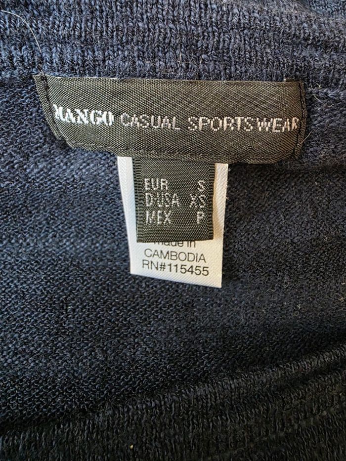 Blouse à manches courtes Mango | Bleu marine | Taille 36 - photo numéro 3