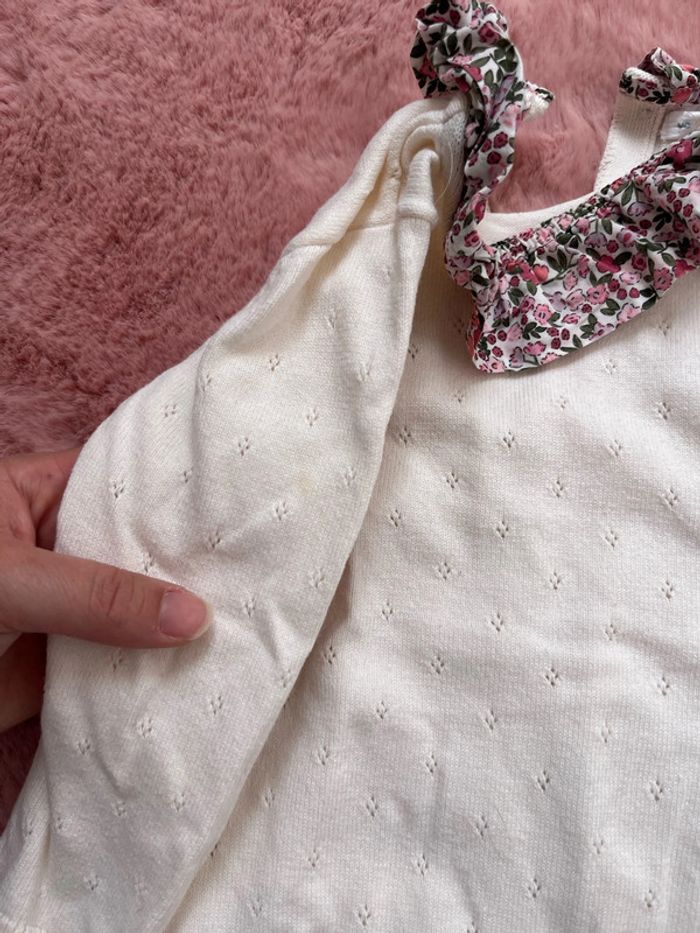 2 body coton col fleuri bébé fille 6 et 9 mois - photo numéro 5