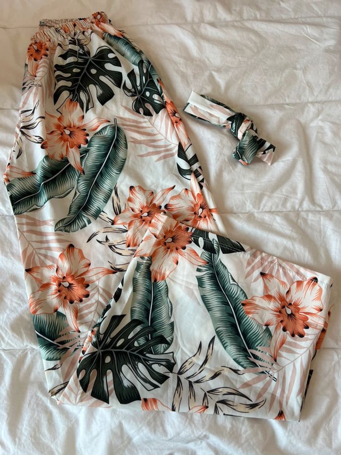 Pantalon Large Fleurs Hawaii Taille Unique - photo numéro 3