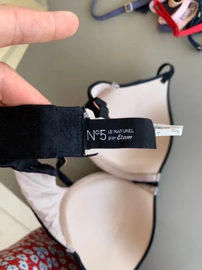 Soutien-gorge Etam n5 noir et beige 90C - photo numéro 5