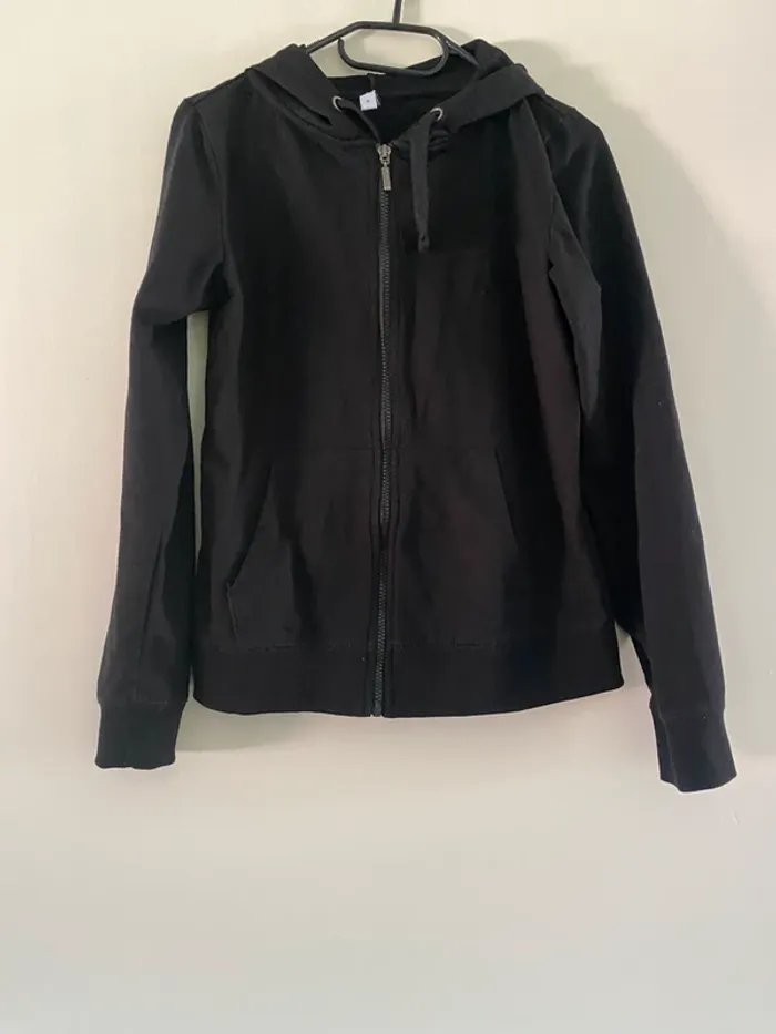 Sweat zippé noir Everme Taille S