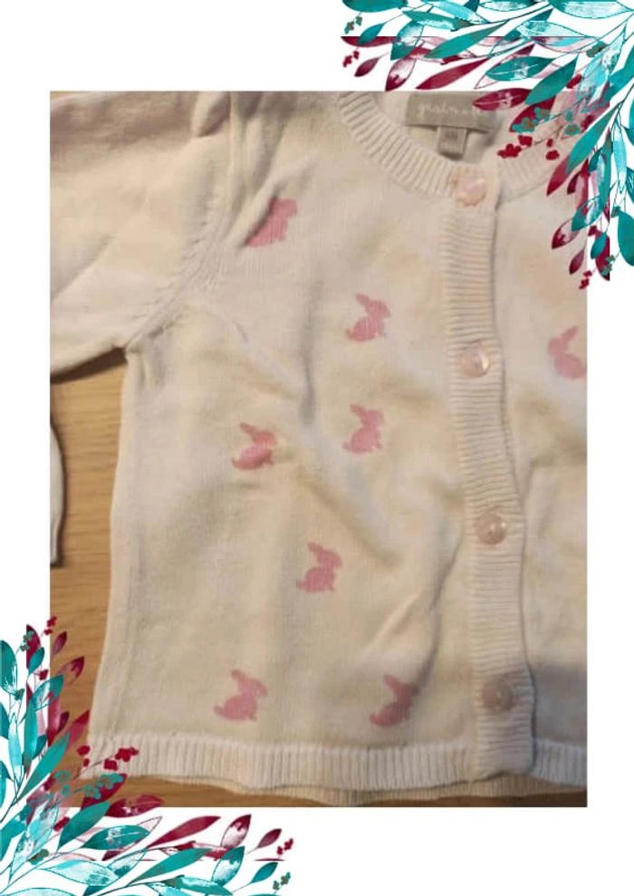 Gilet fille 6 mois. Rose avec lapins - photo numéro 3