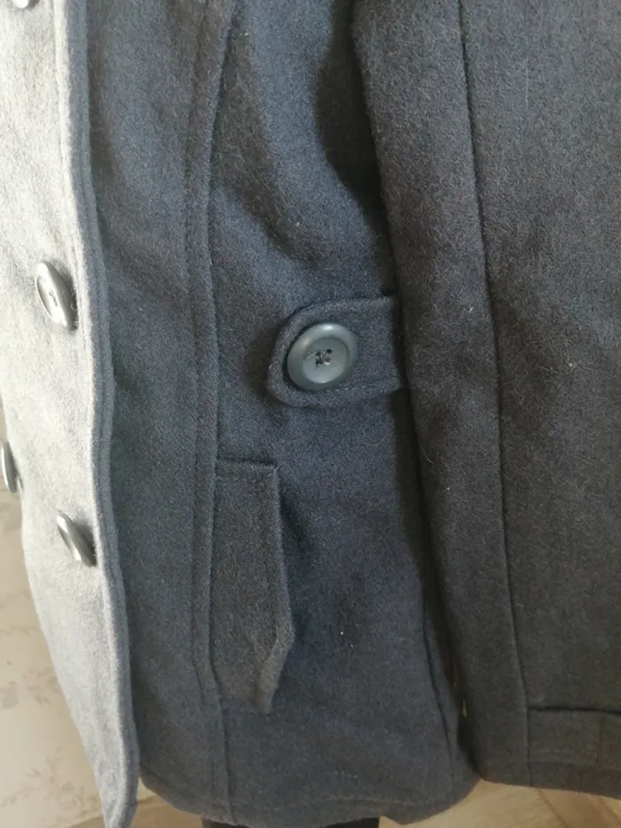 Manteau caban gris avec col et fermeture bouton / kiabi / (8ans) - photo numéro 8