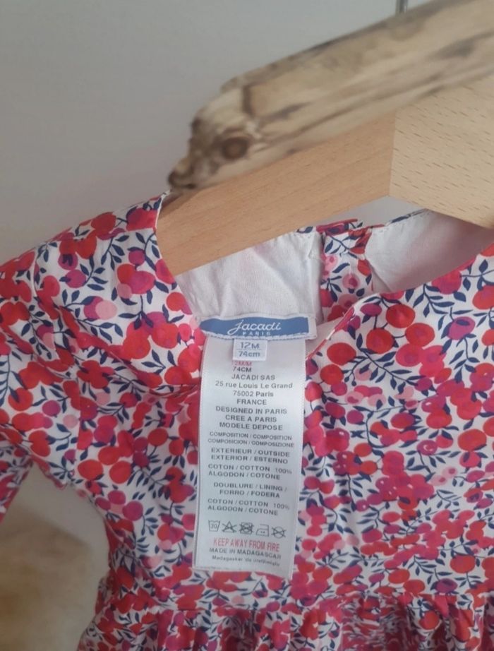 Robe courte bébé fille jacadi liberty 12 mois. - photo numéro 4