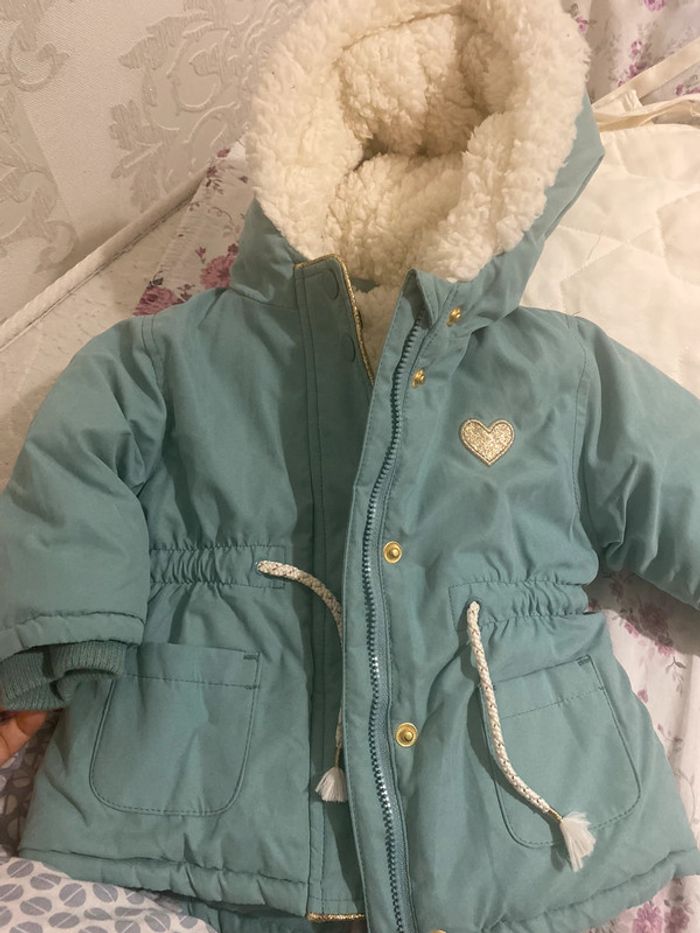 Manteau enfant bleu turquoise