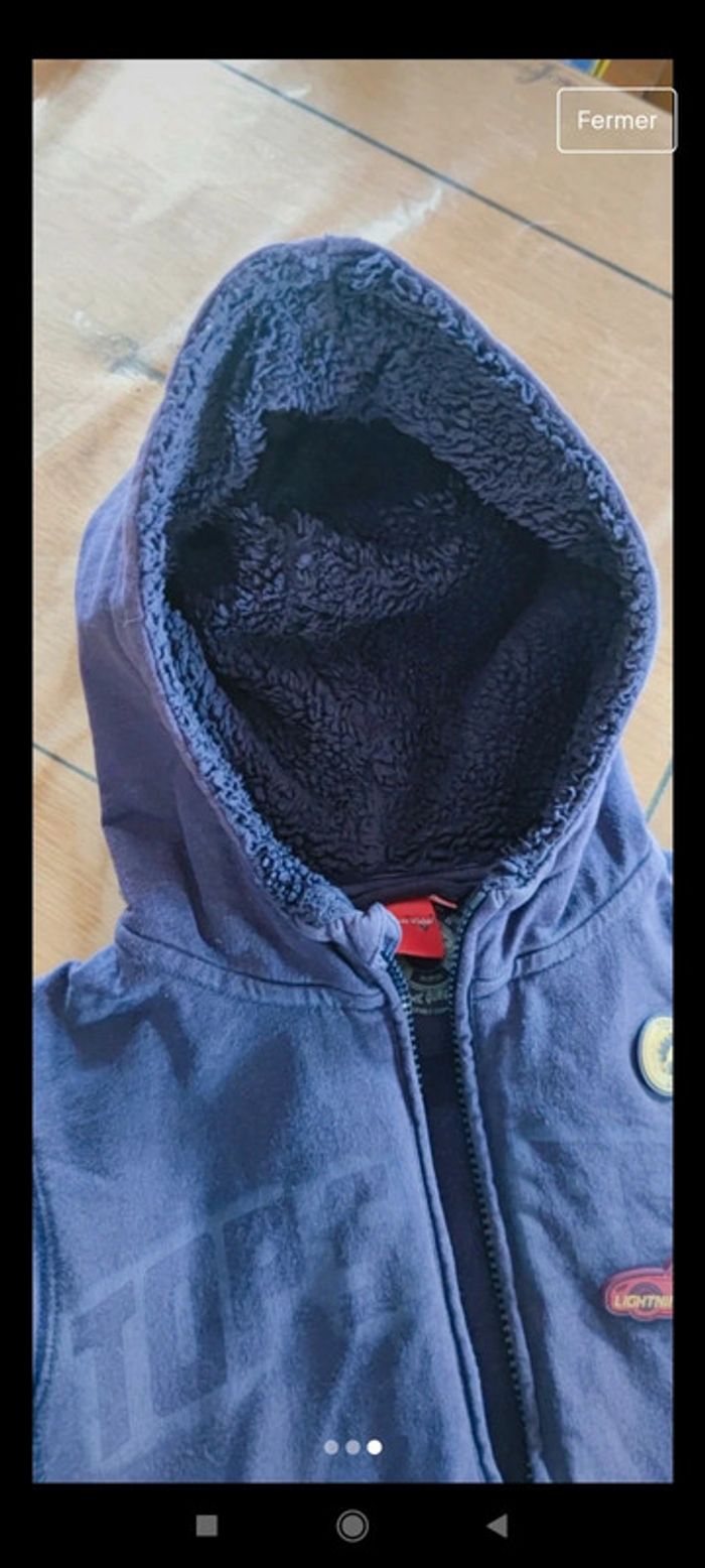 Gilet zippé à capuche cars 5/6 ans - photo numéro 3