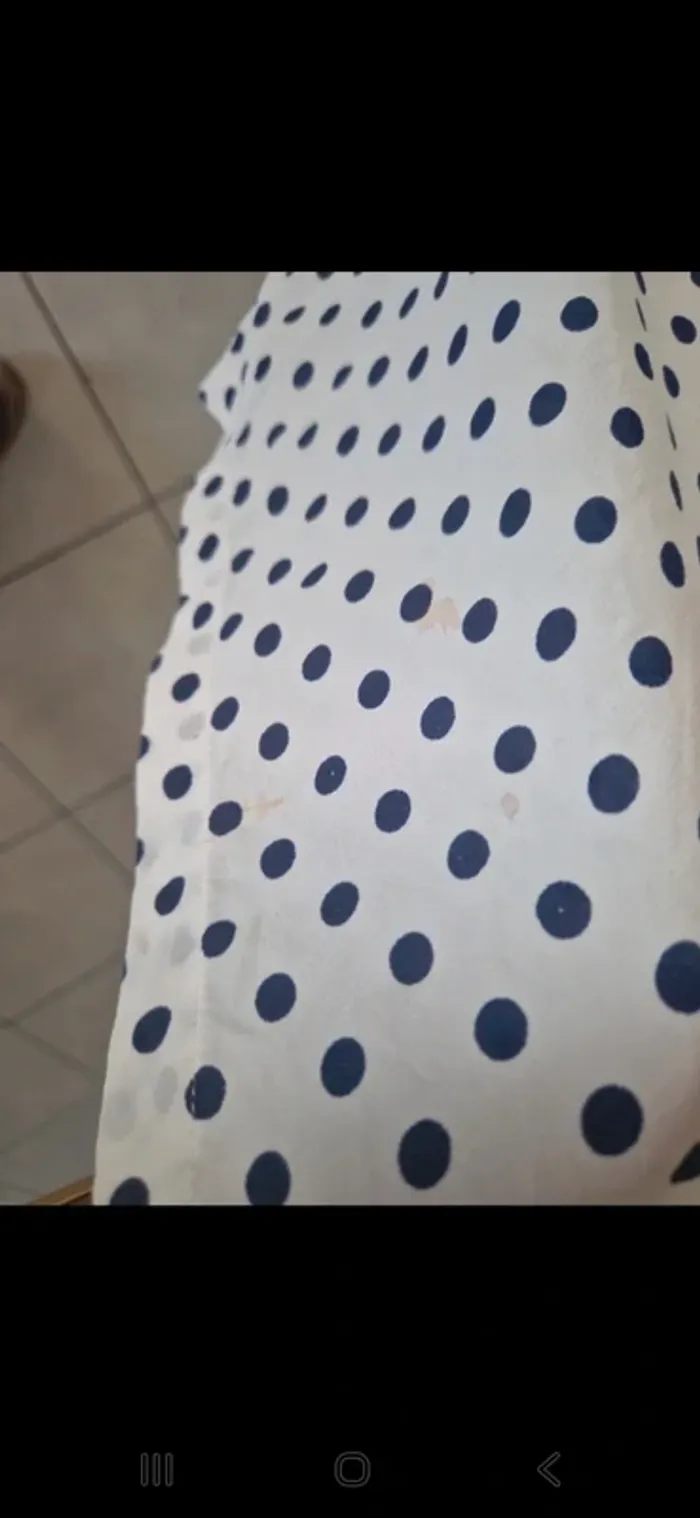 Jupe longue caroll taille 40 bon etat blanche avec pois bleue - photo numéro 6