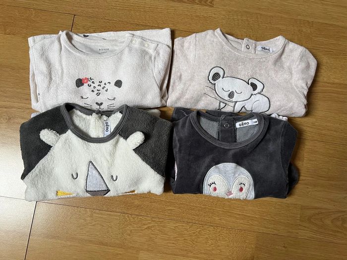 Lot de 4 pyjamas velours 18 mois