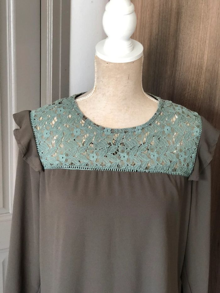 Robe été taille 40 vert et kaki impeccable - photo numéro 3