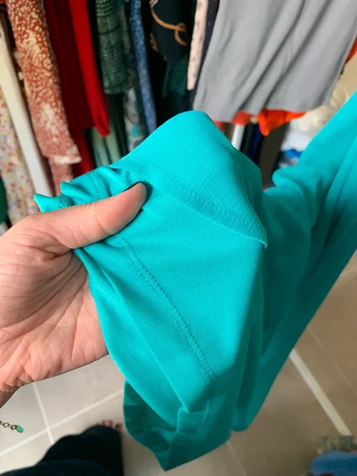 Robe longueur midi vert d'eau Mango taille S - photo numéro 14