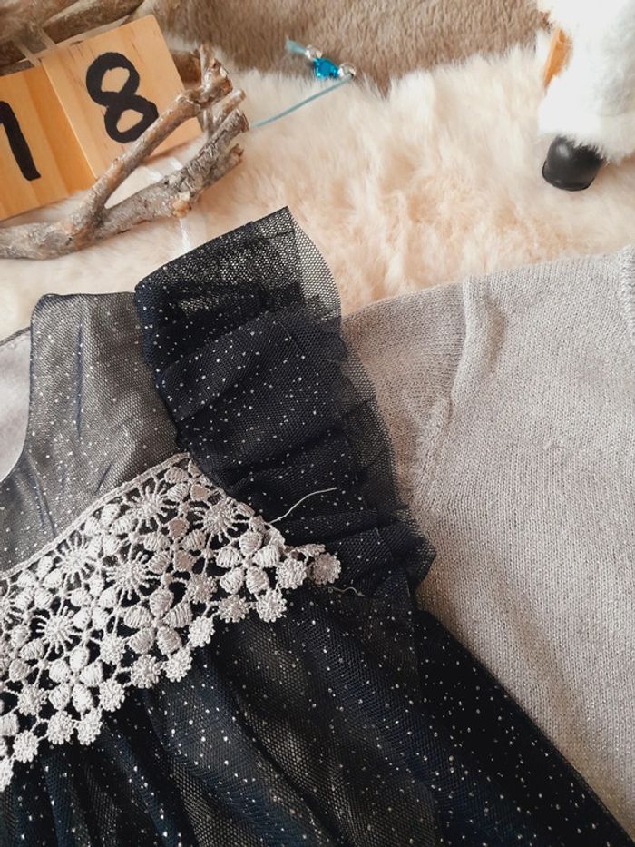 Ensemble Robe + boléro paillettes 18 mois - photo numéro 3