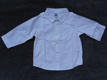 Chemise manches longues blanche - Petit Bateau - 24 mois