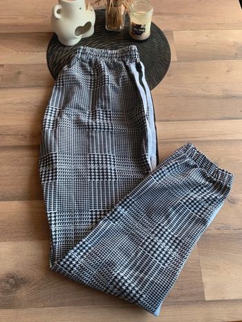 Pantalon jogging pied de poule noir/blanc homme - Taille XL Shein