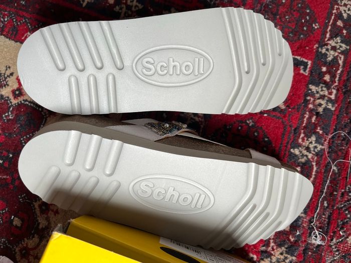 Magnifiques mules Scholl New Bogota Wedge argenté - photo numéro 5