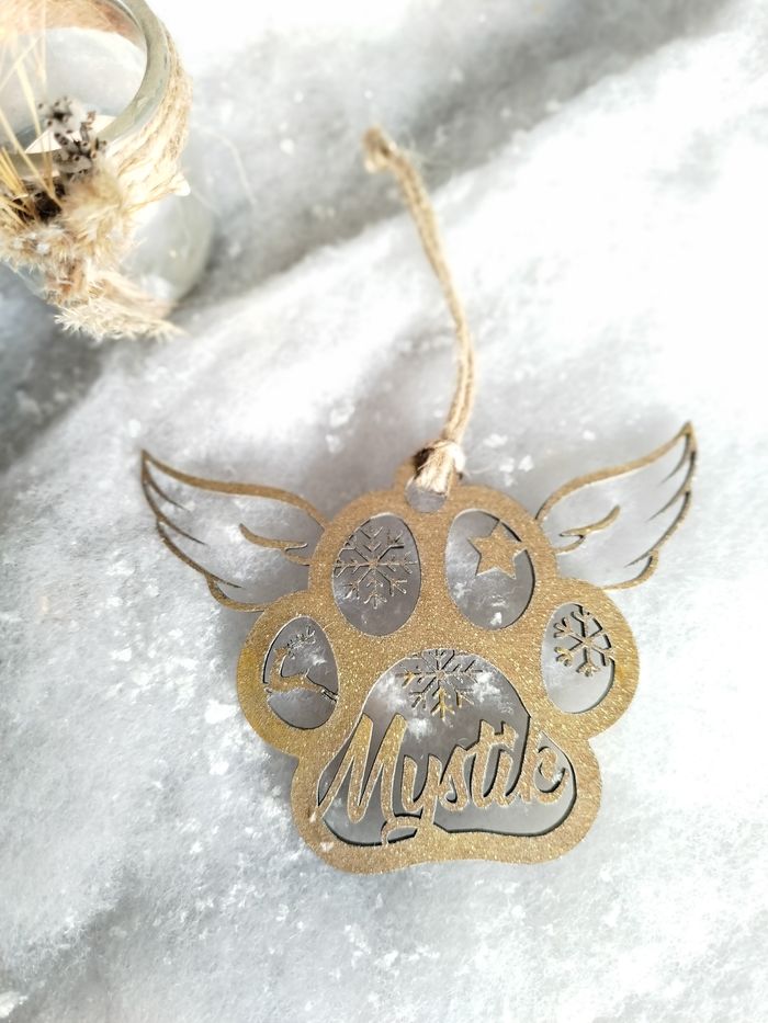 Boule de Noël patte d’animal ailes d'ange - photo numéro 3