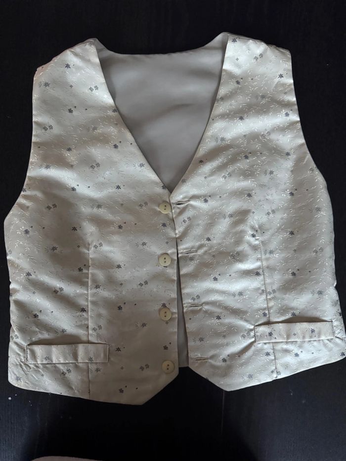 Gilet de cérémonie garçon beige - photo numéro 4