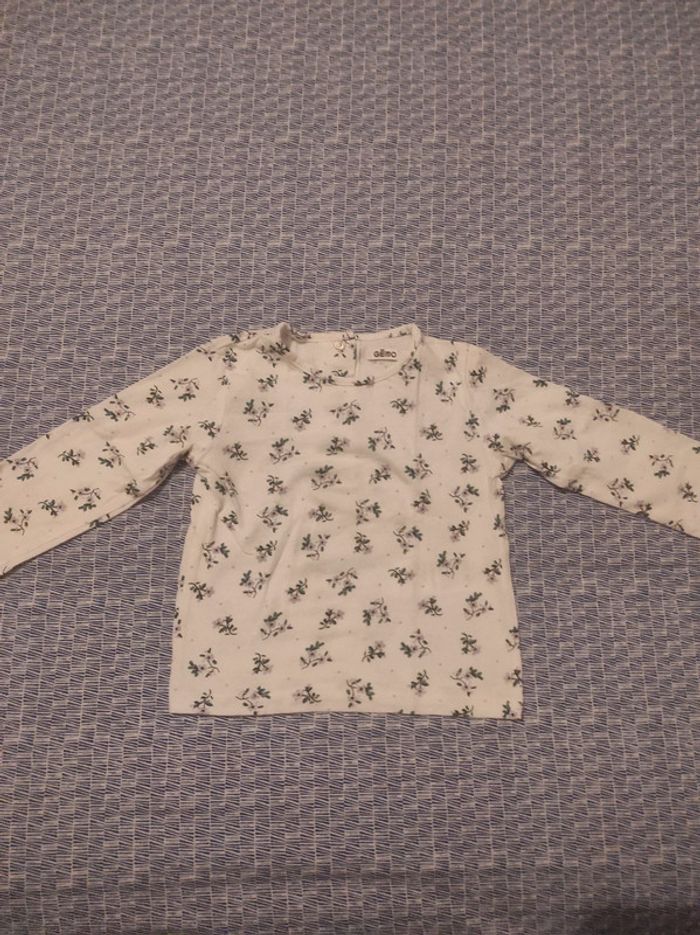 T-shirt manches longues fleuri 18m