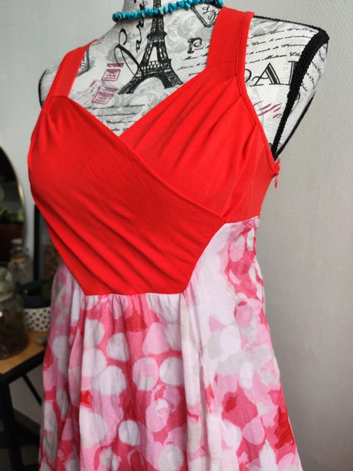 Jolie robe corail coeur croisé ()3322 taille 1 - photo numéro 3