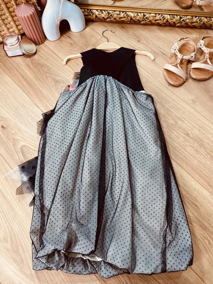Taille 8 ans robe créateur fille TAO noire et rose * tulle froufrou * 🌺 - photo numéro 6