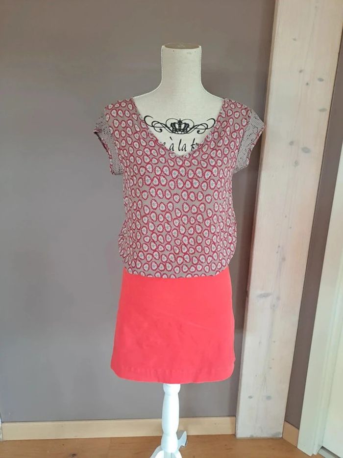 Robe bi-matière effet jupe et blouse Miss Captain t. 36