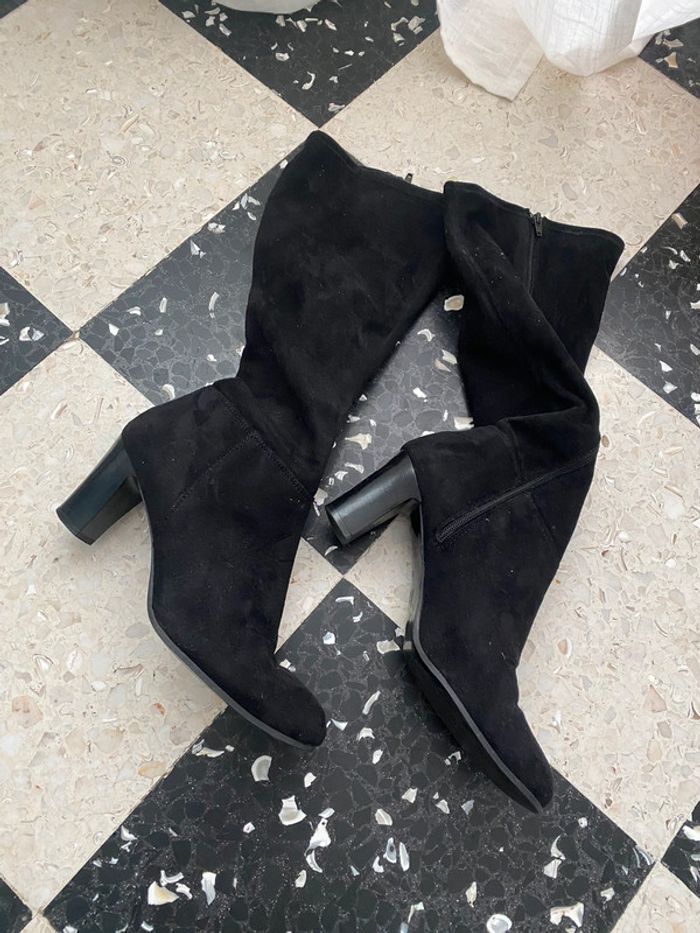 Bottes André en daim noir taille 41 - photo numéro 3