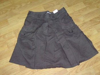 Jupe POMKIE marron plissée légère taille S TBE