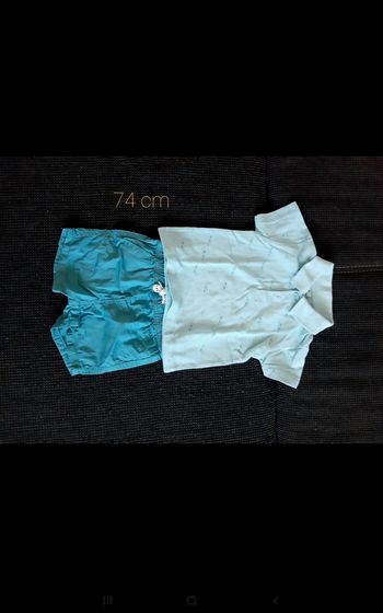 Ensemble bébé polo manche courte et short bleu